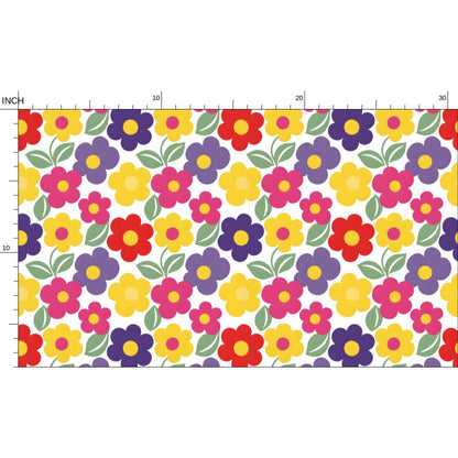 60s Floral Print Pattern Fabric Printing