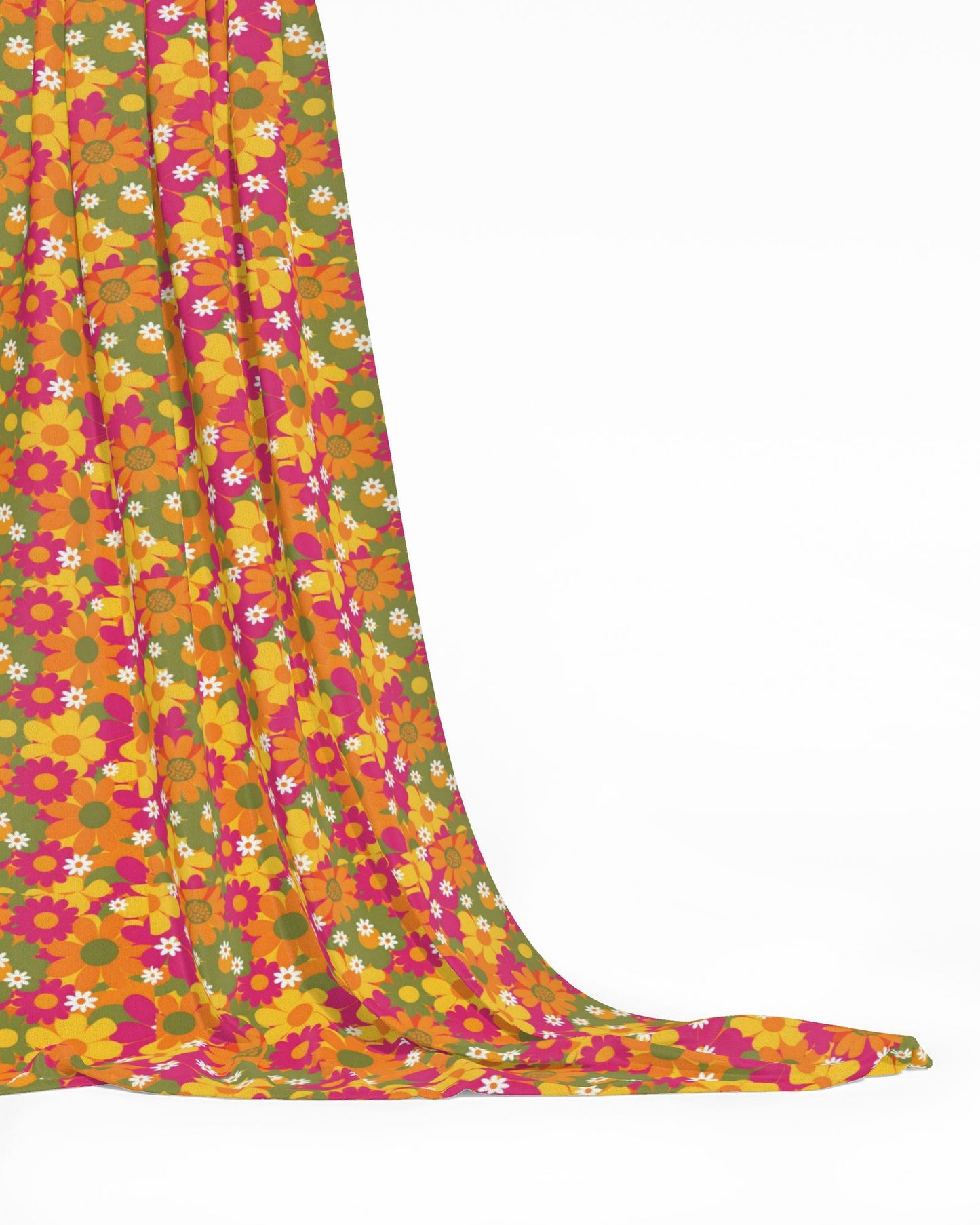 60s Flower Power Pattern Fabric Printing