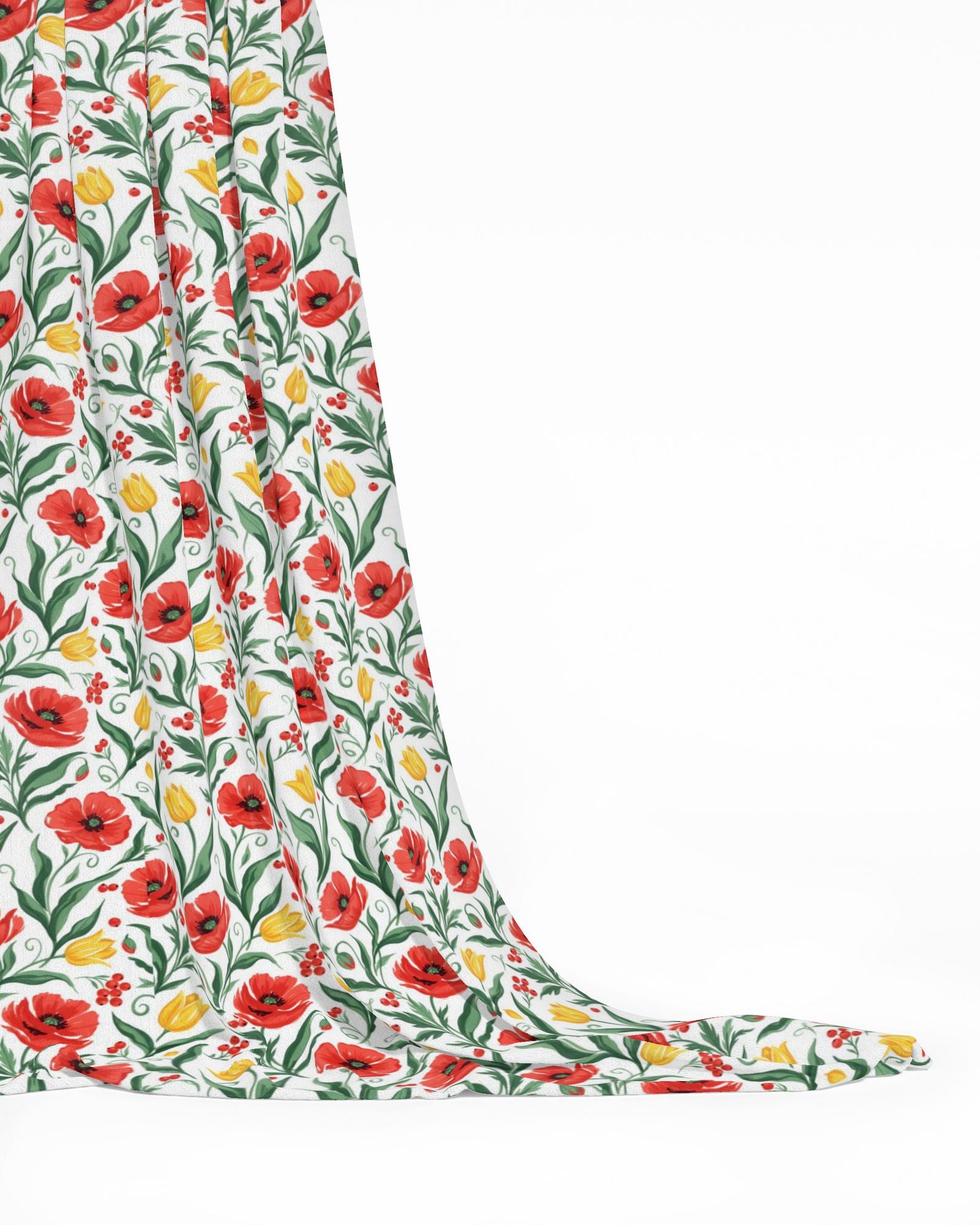 Poppy and Tulip Floral Fabric