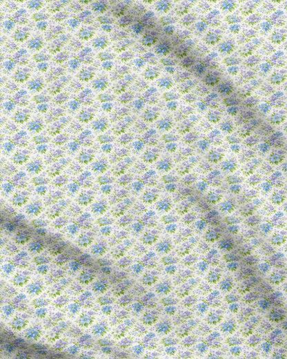 Vintage Shabby Chic Blue Floral Inspired Fabric Printing