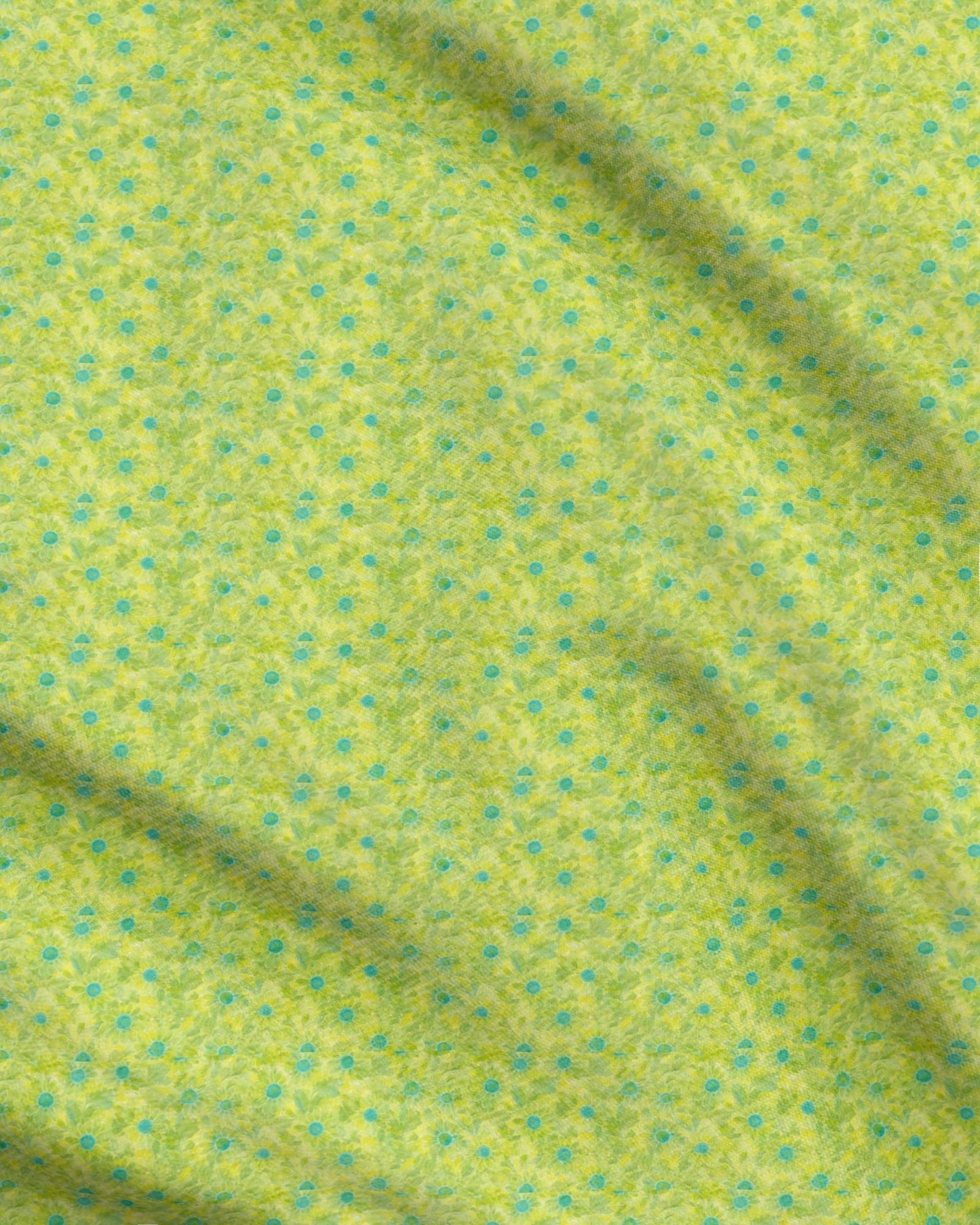 Watercolor Lime Green Daisy Fabric Printing