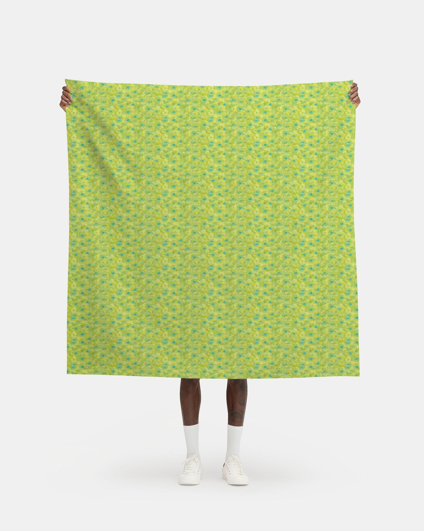 Watercolor Lime Green Daisy Fabric Printing