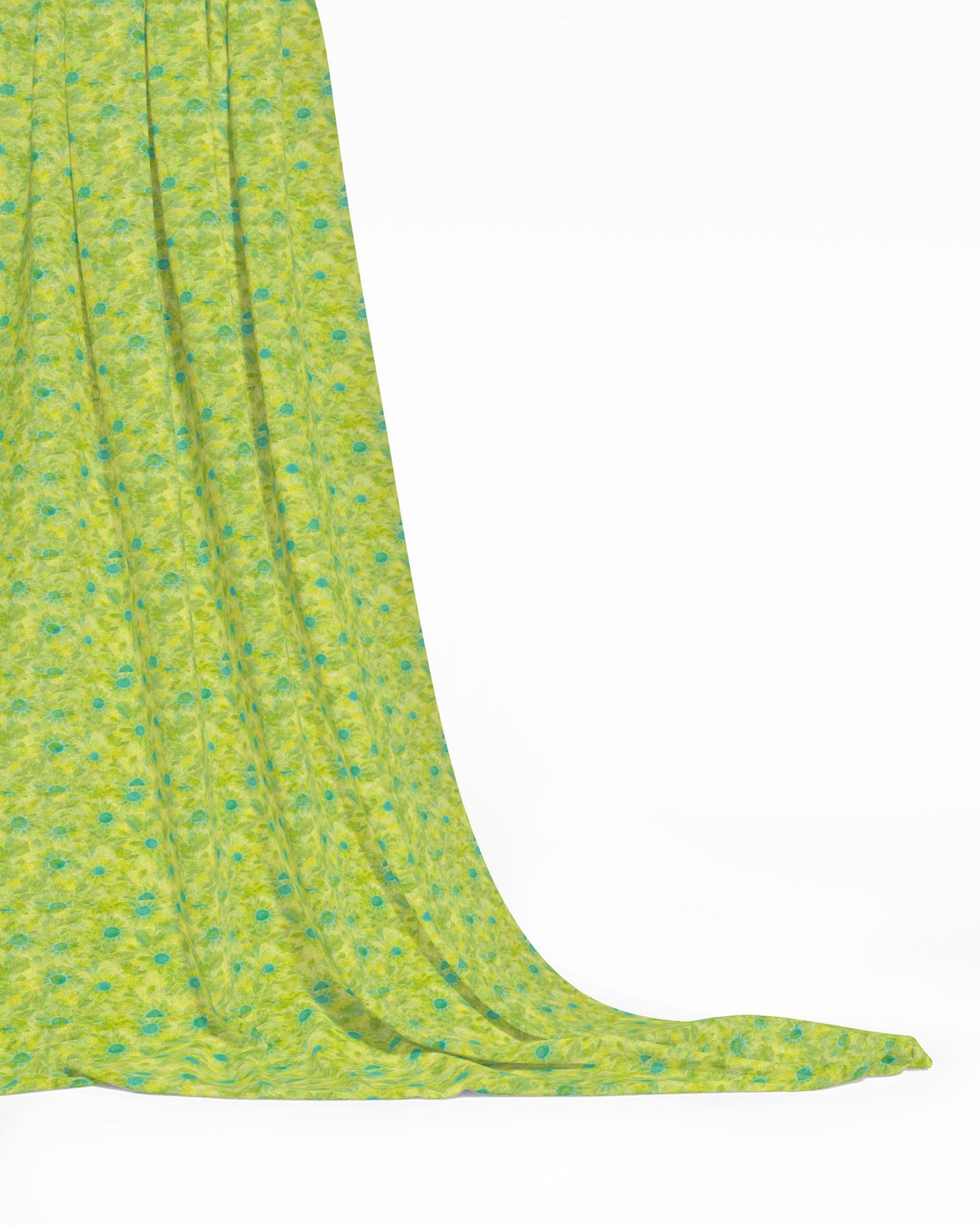Watercolor Lime Green Daisy Fabric Printing
