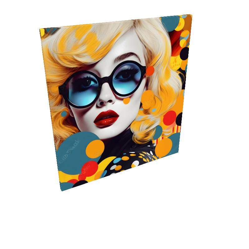 Retro 60s Blonde Pop Art Woman Inspired Custom Size Canvas