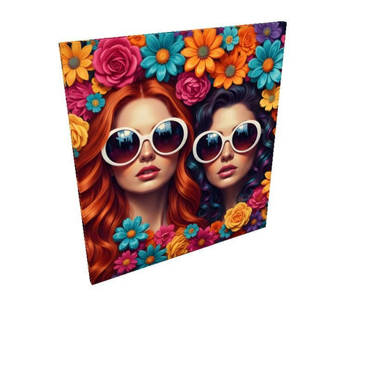 Groovy 70s Flower Power Girls Inspired Custom Size Canvas