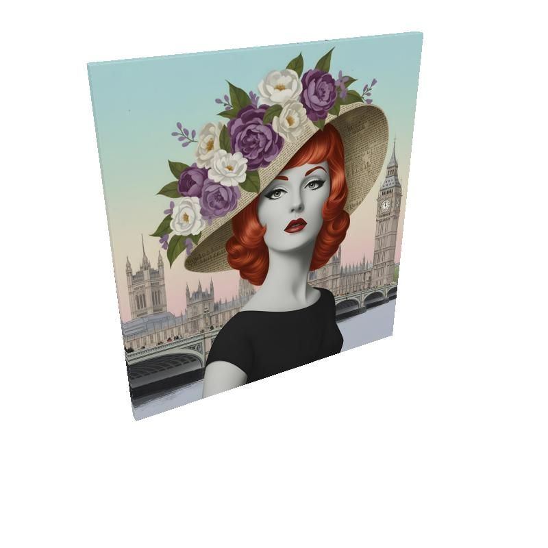 Vintage London Elegance Woman – Retro Custom Size Canvas