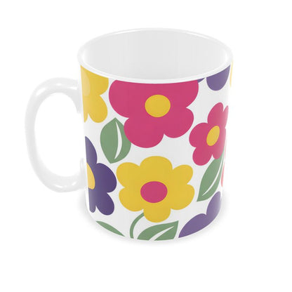 Retro 70s Floral Seamless Pattern – Vibrant Ditsy Flower Builders Mugs