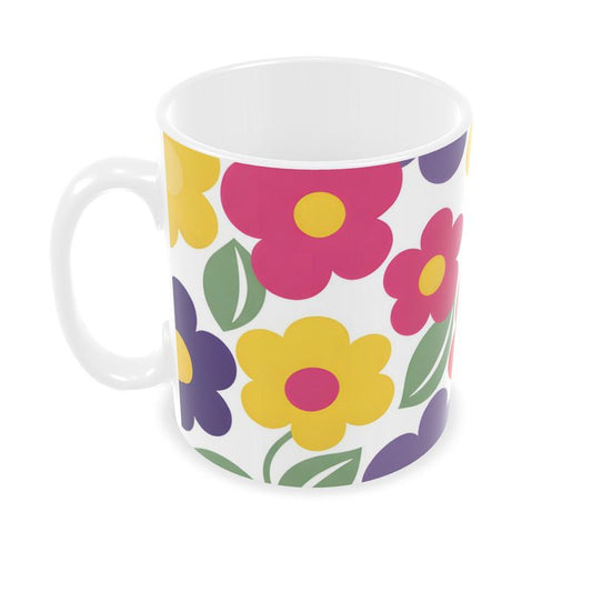 Retro 70s Floral Seamless Pattern – Vibrant Ditsy Flower Builders Mugs