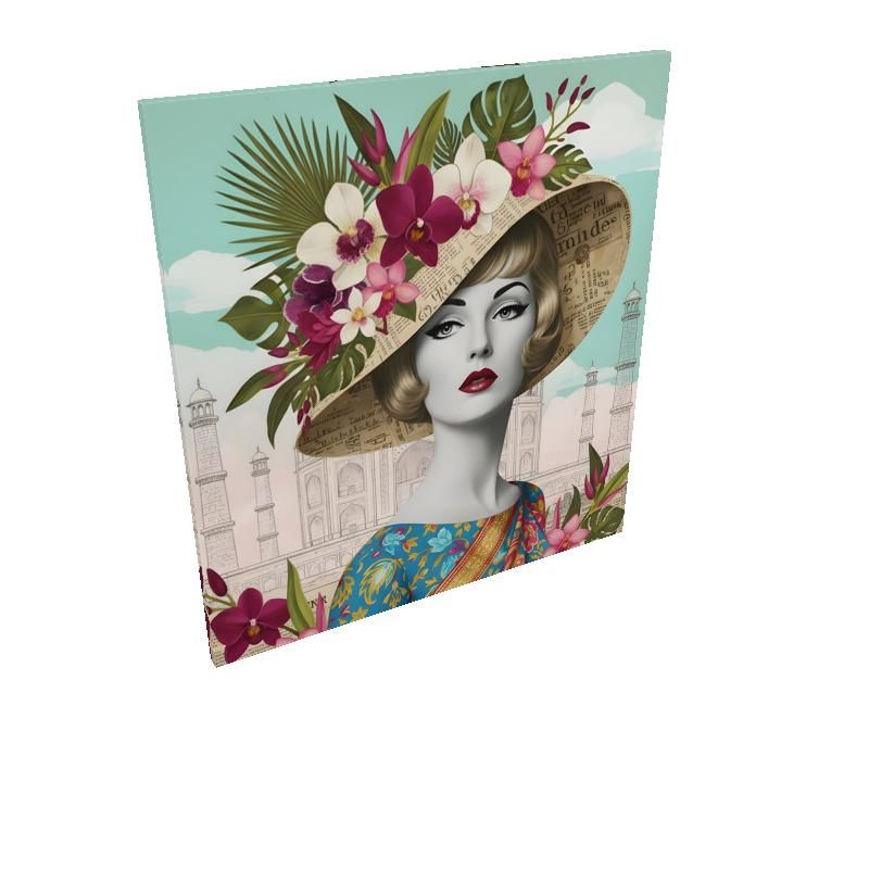 Elegant Taj Mahal Pop Art Vintage Custom Size Canvas