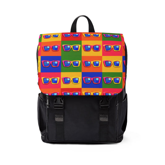 Retro Sunglasses Pattern Backpack — Colorful Pop Art Shoulder Backpack