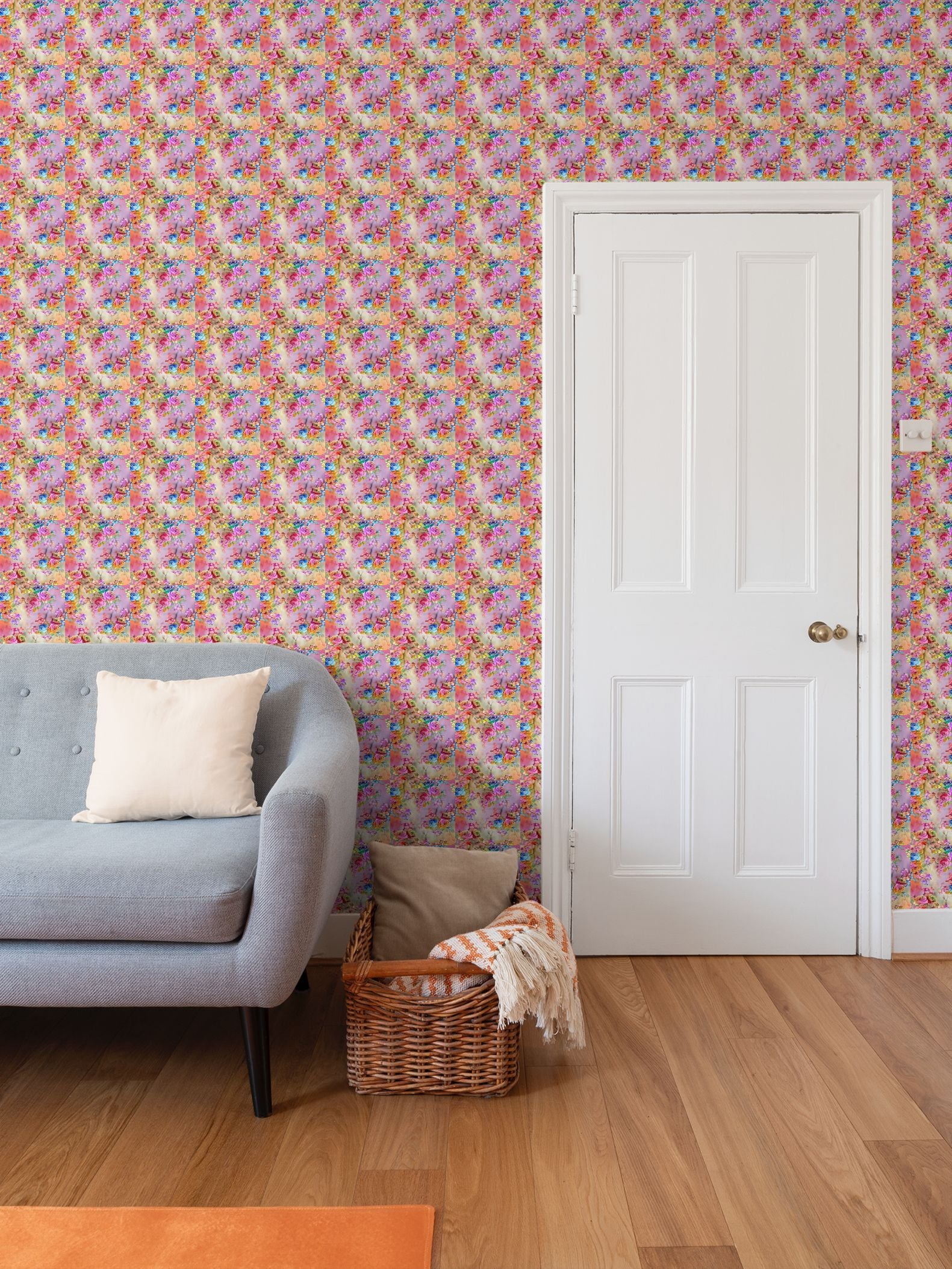Watercolor Floral Roses Seamless   Repeat Pattern Wallpaper