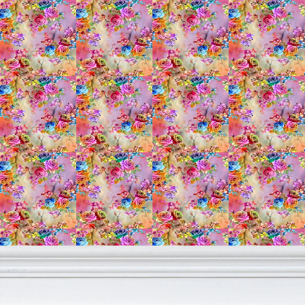 Watercolor Floral Roses Seamless   Repeat Pattern Wallpaper