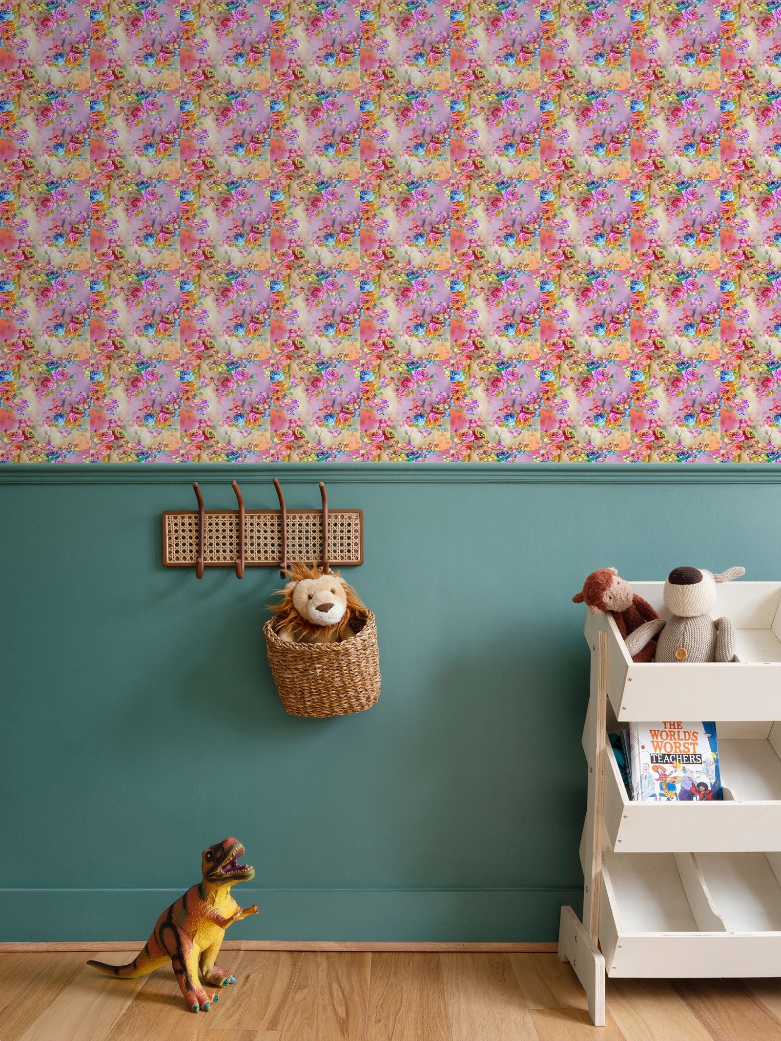 Watercolor Floral Roses Seamless   Repeat Pattern Wallpaper