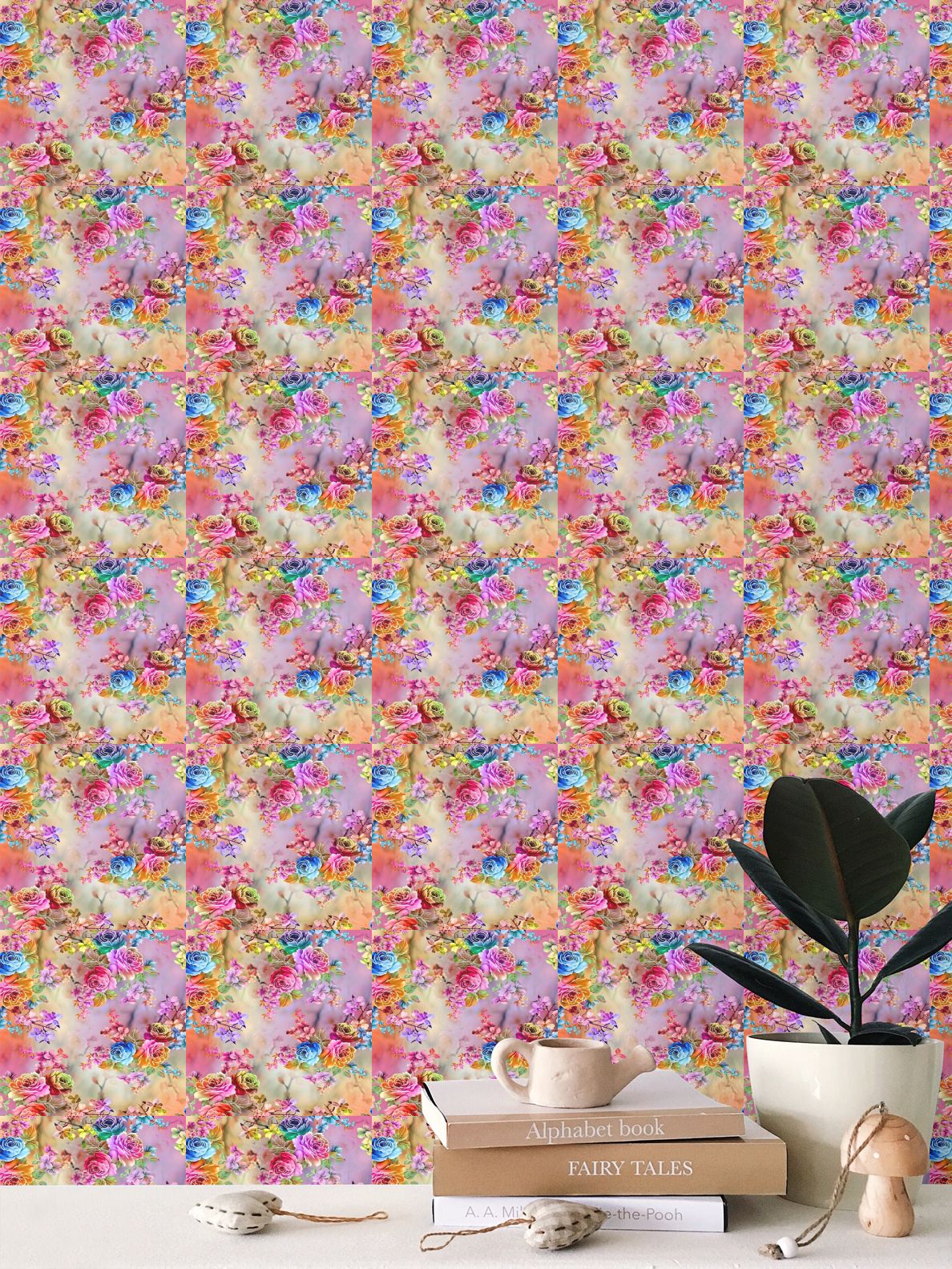 Watercolor Floral Roses Seamless   Repeat Pattern Wallpaper