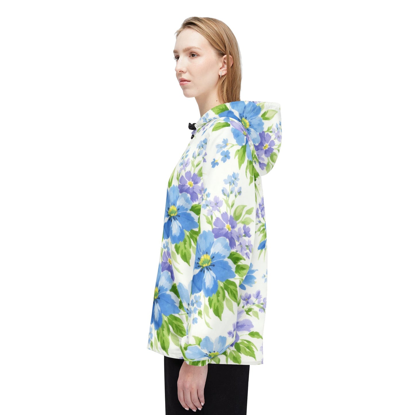 Floral Blue Garden Windbreaker