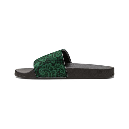 Green Paisley Slide Sandals — Women’s Removable- Strap Slides
