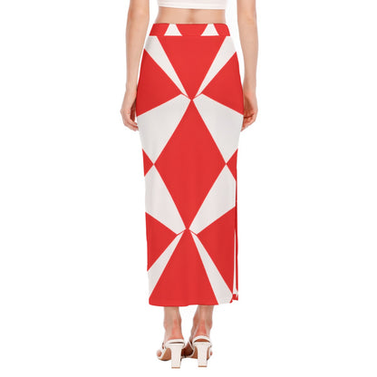 Groovy 60s Retro Op-Art Geometric Apparel All-Over Print Women's Side Slit Skirt