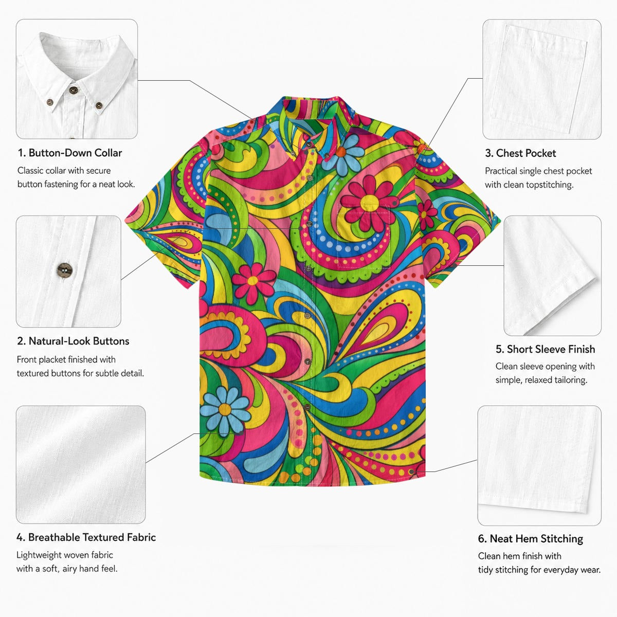 Psychedelic Swirl Hawaiian Shirt