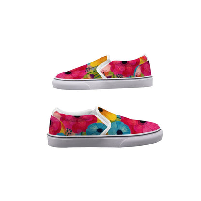 Boho Floral Garden Men's Slip On Sneakers | All-Over Print
