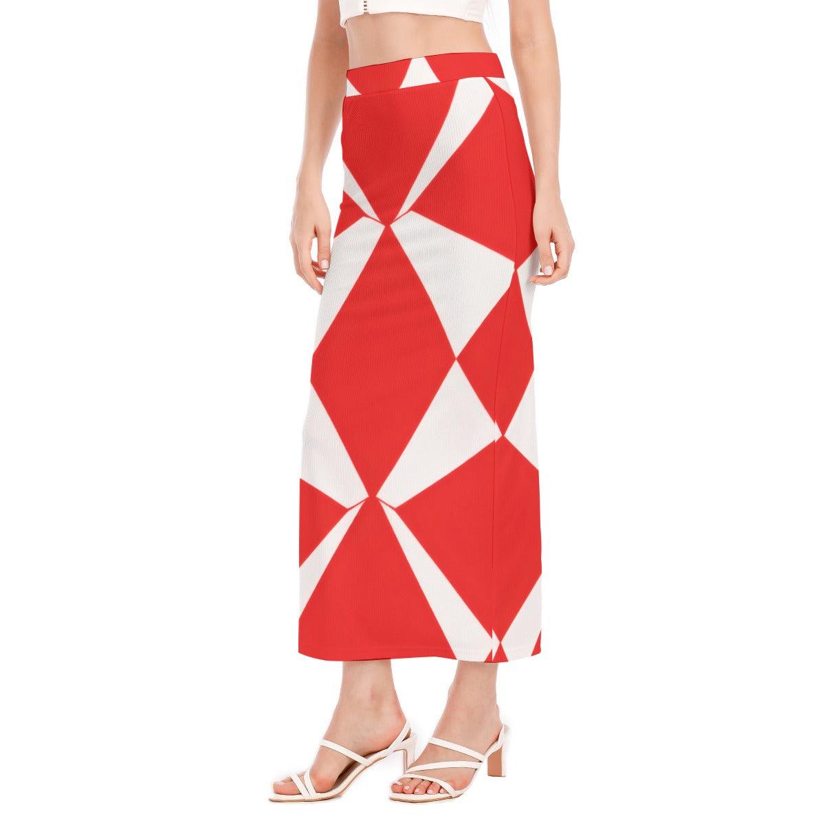 Groovy 60s Retro Op-Art Geometric Apparel All-Over Print Women's Side Slit Skirt