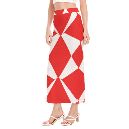 Groovy 60s Retro Op-Art Geometric Apparel All-Over Print Women's Side Slit Skirt