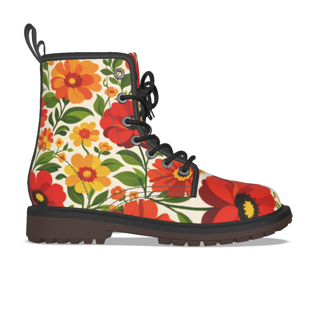 Poppy Garden Combat Boots