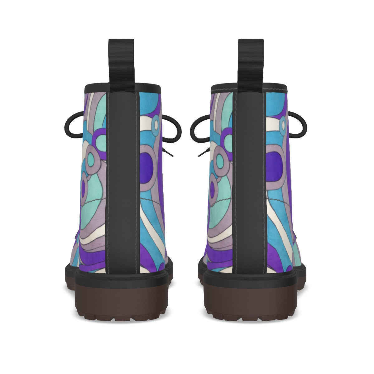 Swirl Op-Art Lace-Up Boots