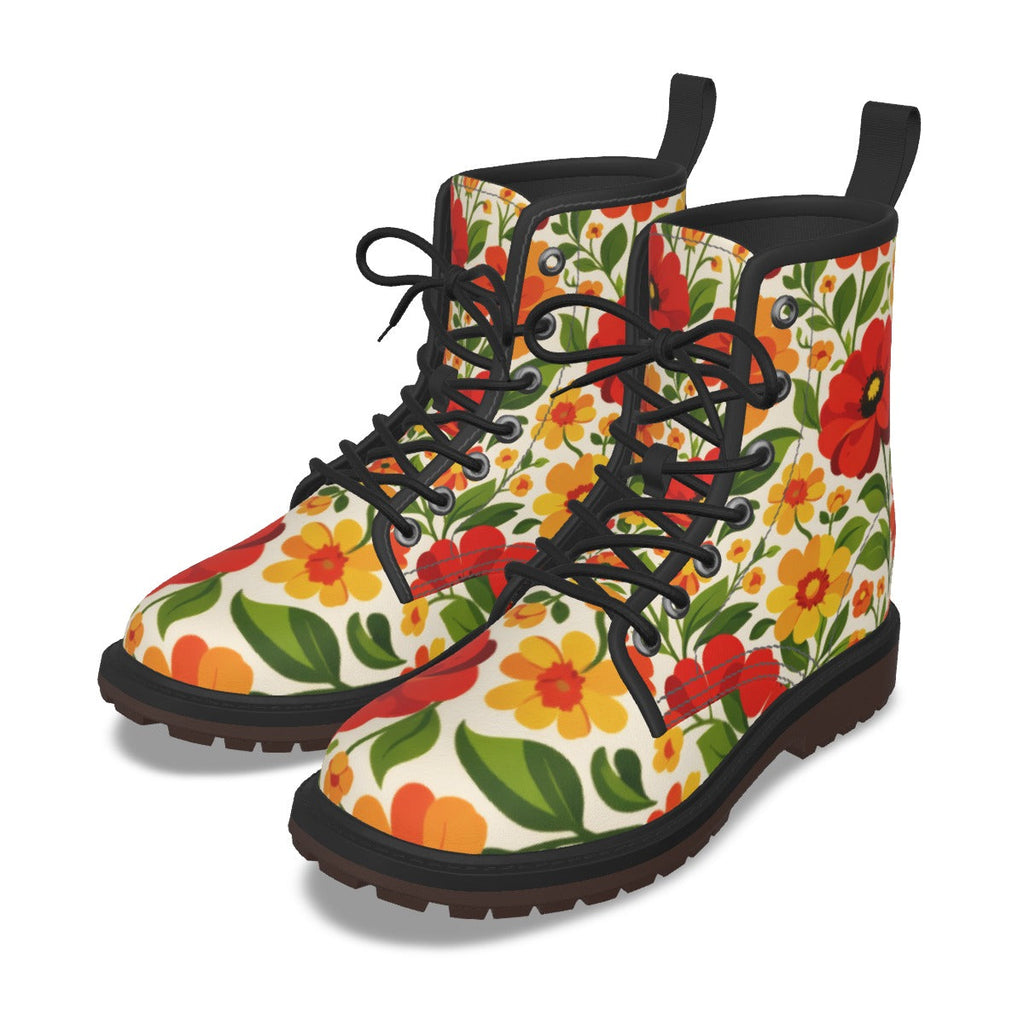 Poppy Garden Combat Boots