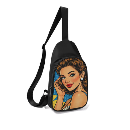 60s Comic Pop Art Pin-Up Girl Crossbody Chest Bag Chest Bags