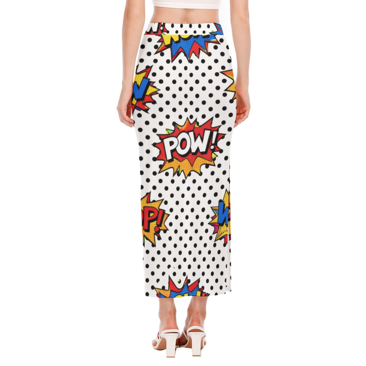 Groovy 60s Retro Comic Pop Art Polka Dot Apparel All-Over Print Women's Side Slit Skirt