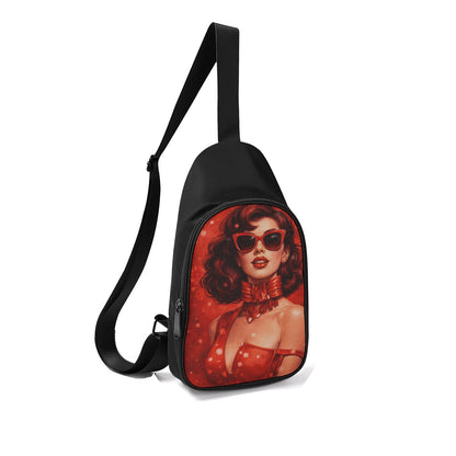 Groovy Rockabilly Femme Fatale Single Shoulder Bag Chest Bags