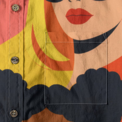 Pop Art Women Sunglasses Men's Cotton Shirt | All-Over Print Beach Shirt
