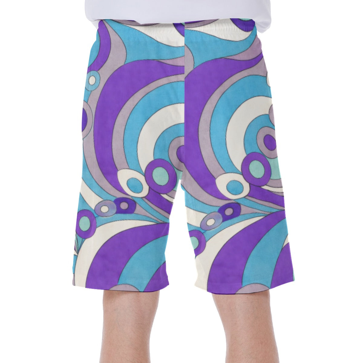60s Mod Op-Art Circles Men's Beach Shorts | All-Over Print With Lining