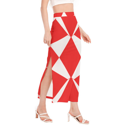 Groovy 60s Retro Op-Art Geometric Apparel All-Over Print Women's Side Slit Skirt