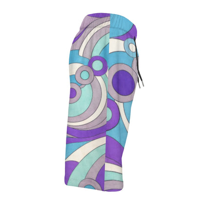 60s Mod Op-Art Circles Men's Beach Shorts | All-Over Print With Lining
