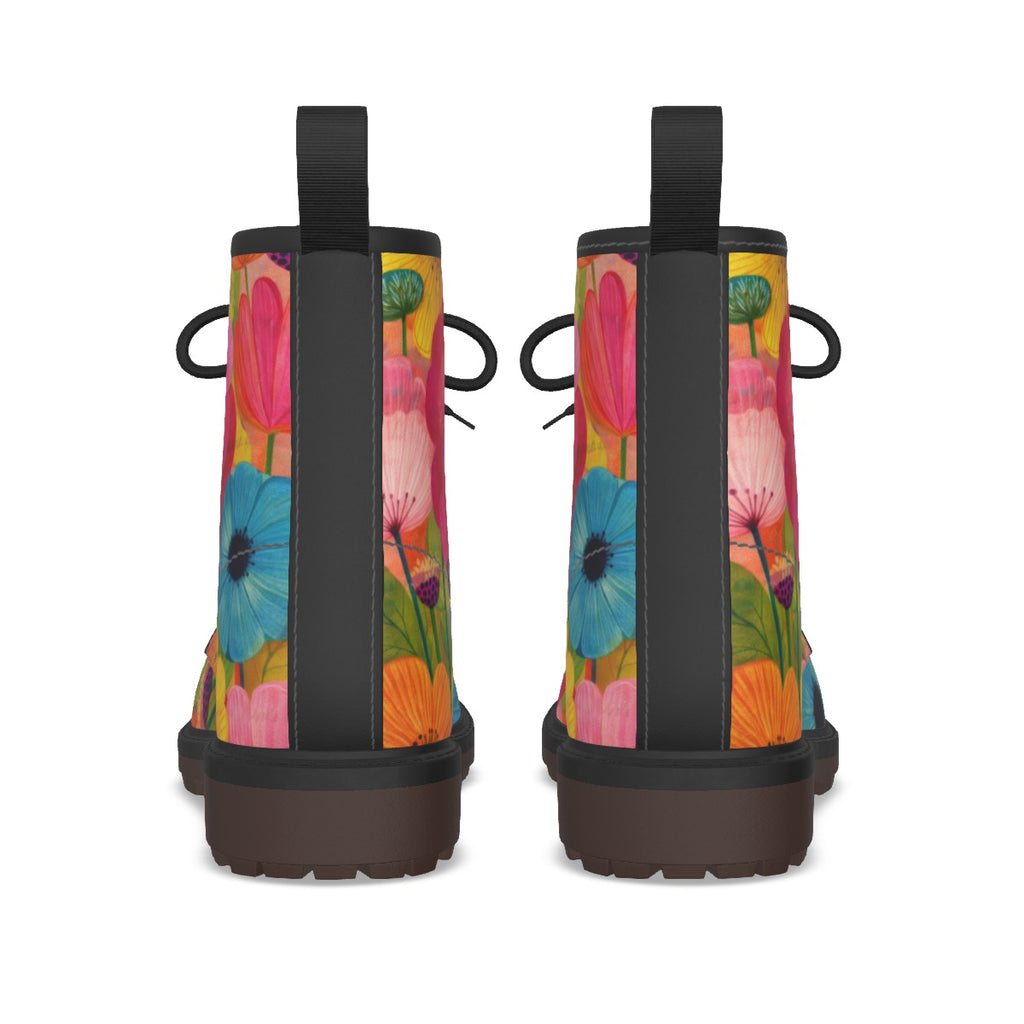 Bold Poppy Combat Boots