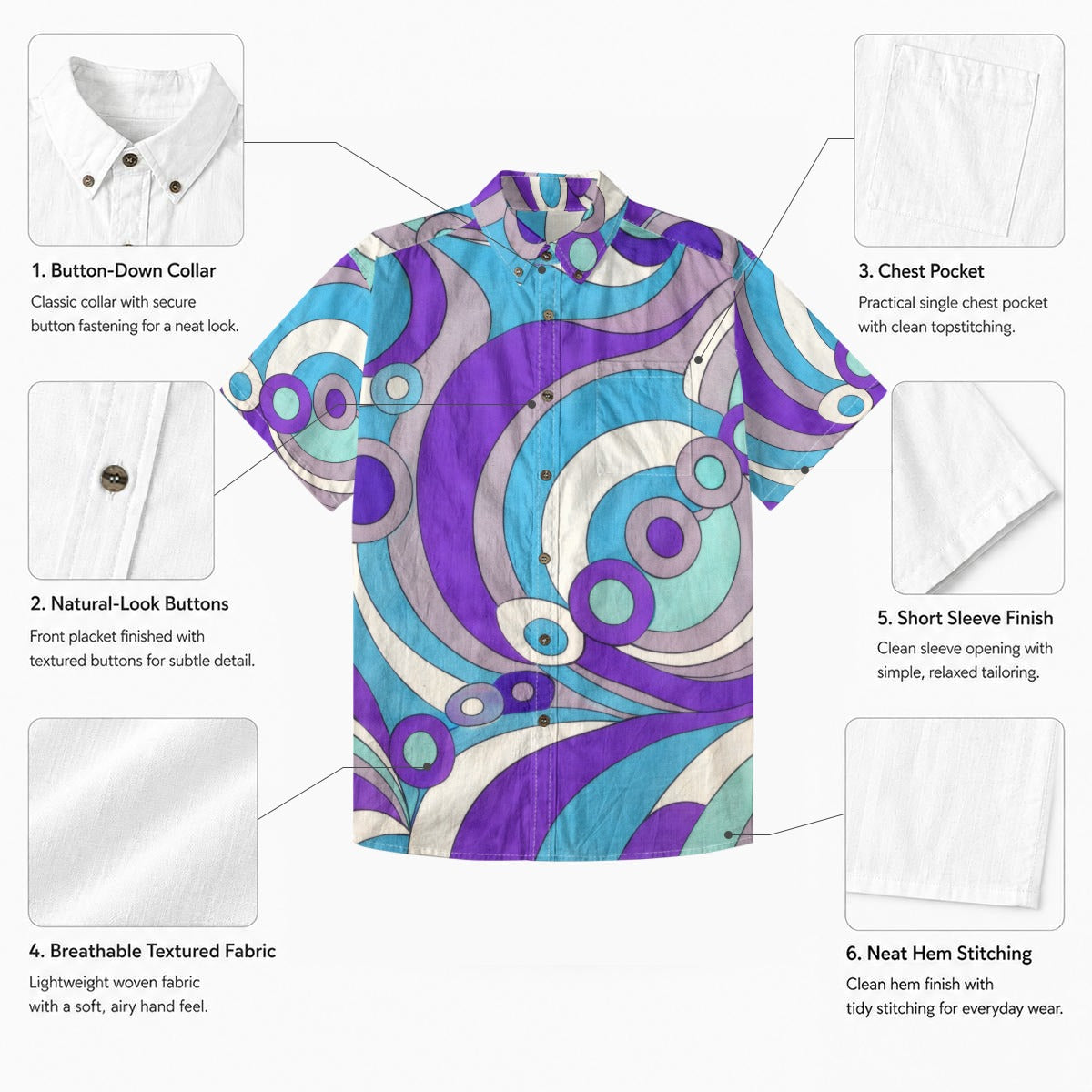 Op Art Circles Hawaiian Shirt