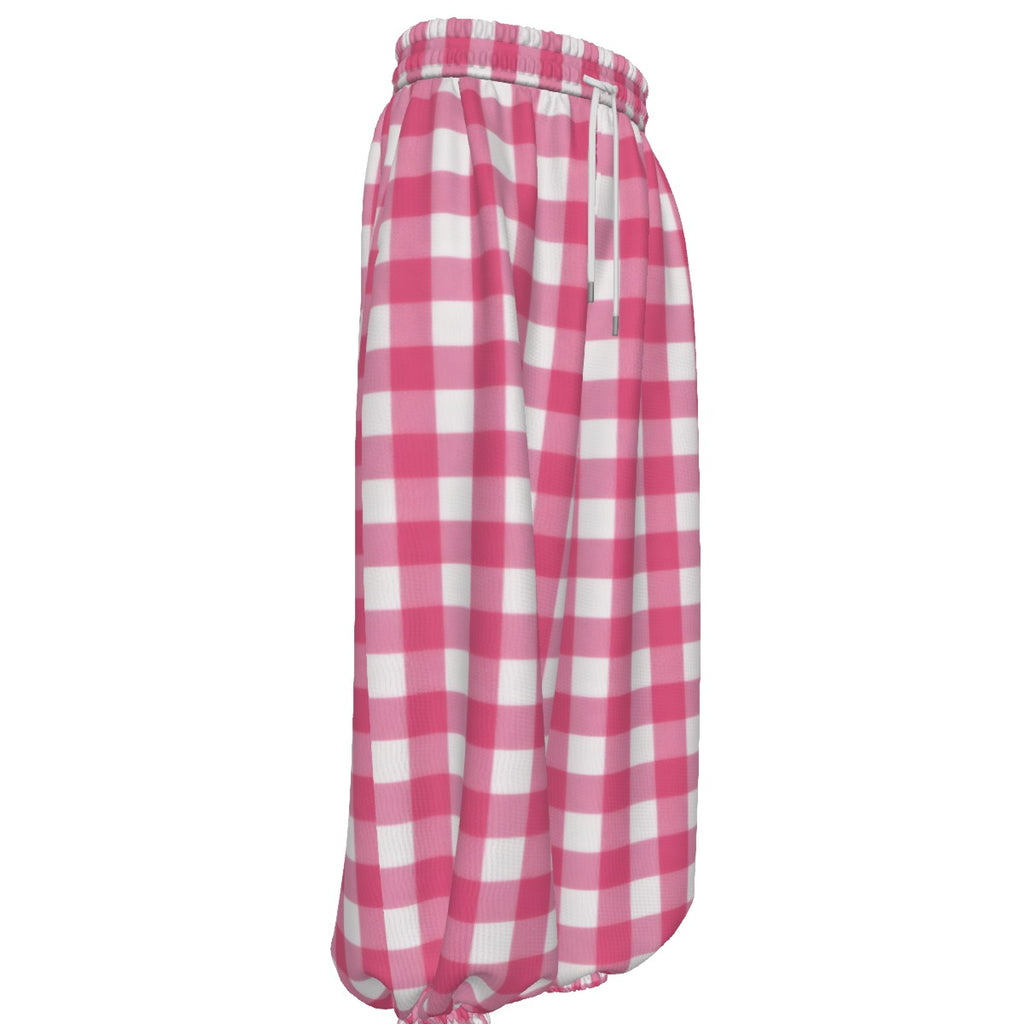Pink Gingham Lantern Pants