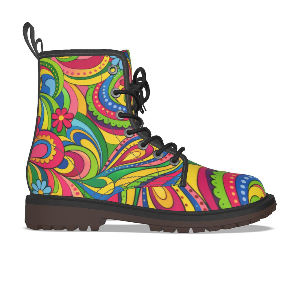 Psychedelic Paisley Combat Boots