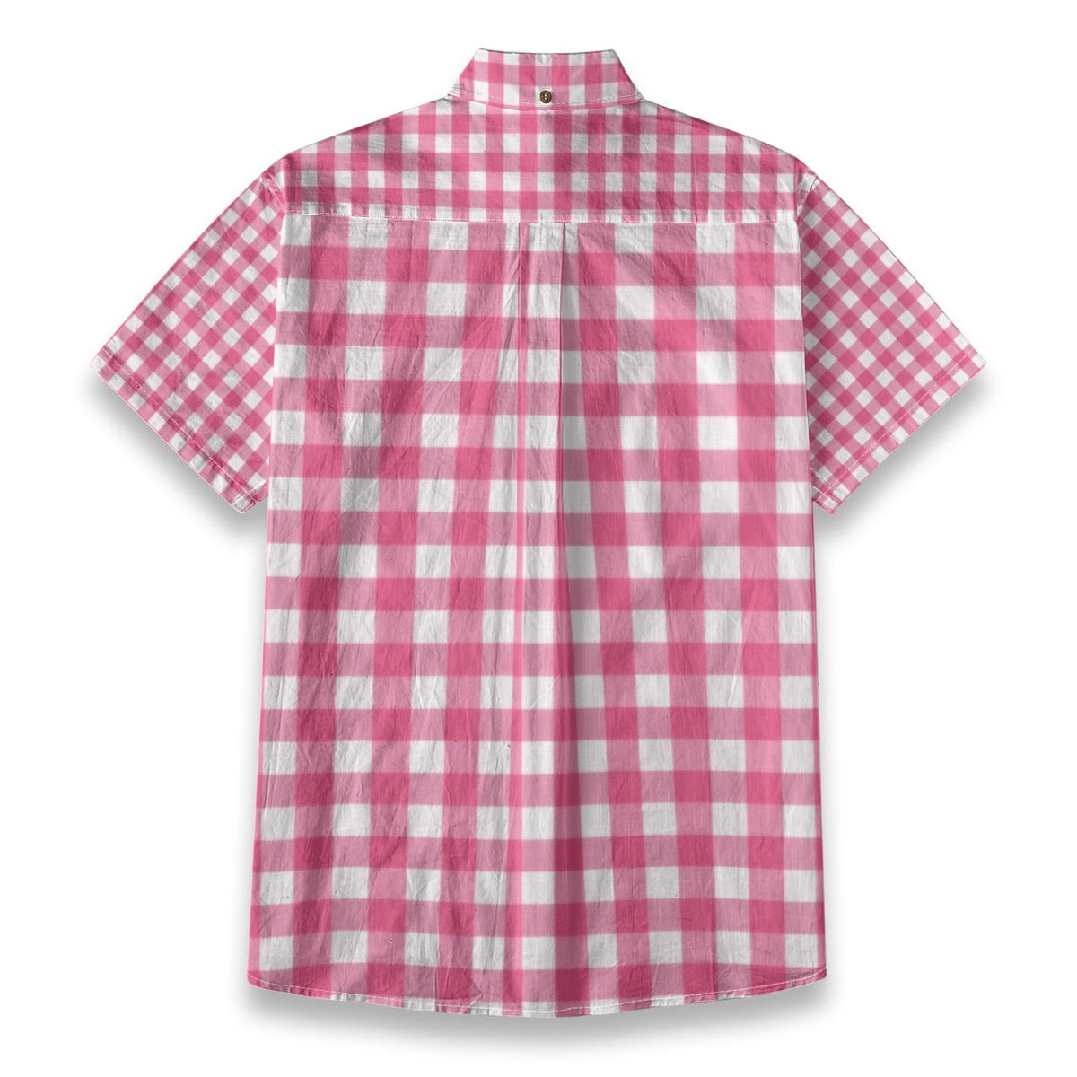 Pink Gingham Check Hawaiian Shirt