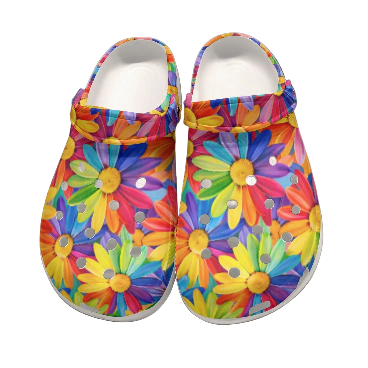 Rainbow Daisy Clogs