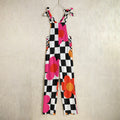 Flower Power Checkered Overalls