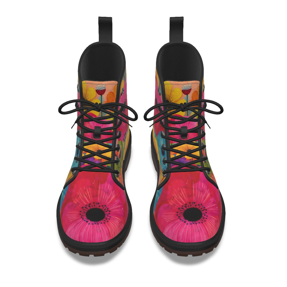 Bold Poppy Combat Boots