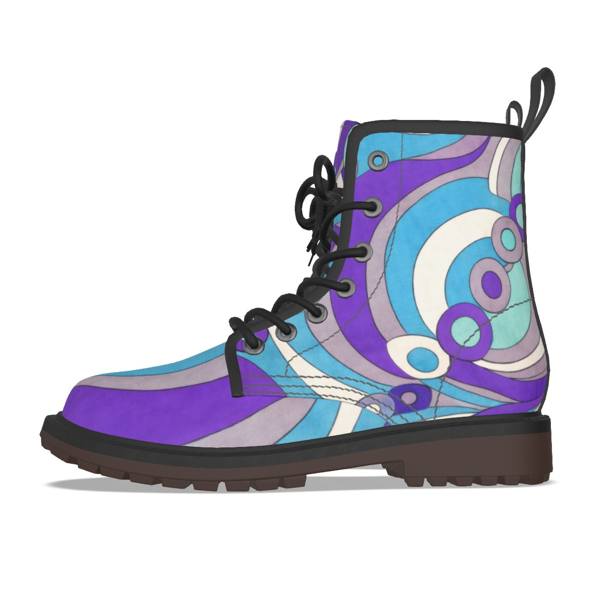 Swirl Op-Art Lace-Up Boots