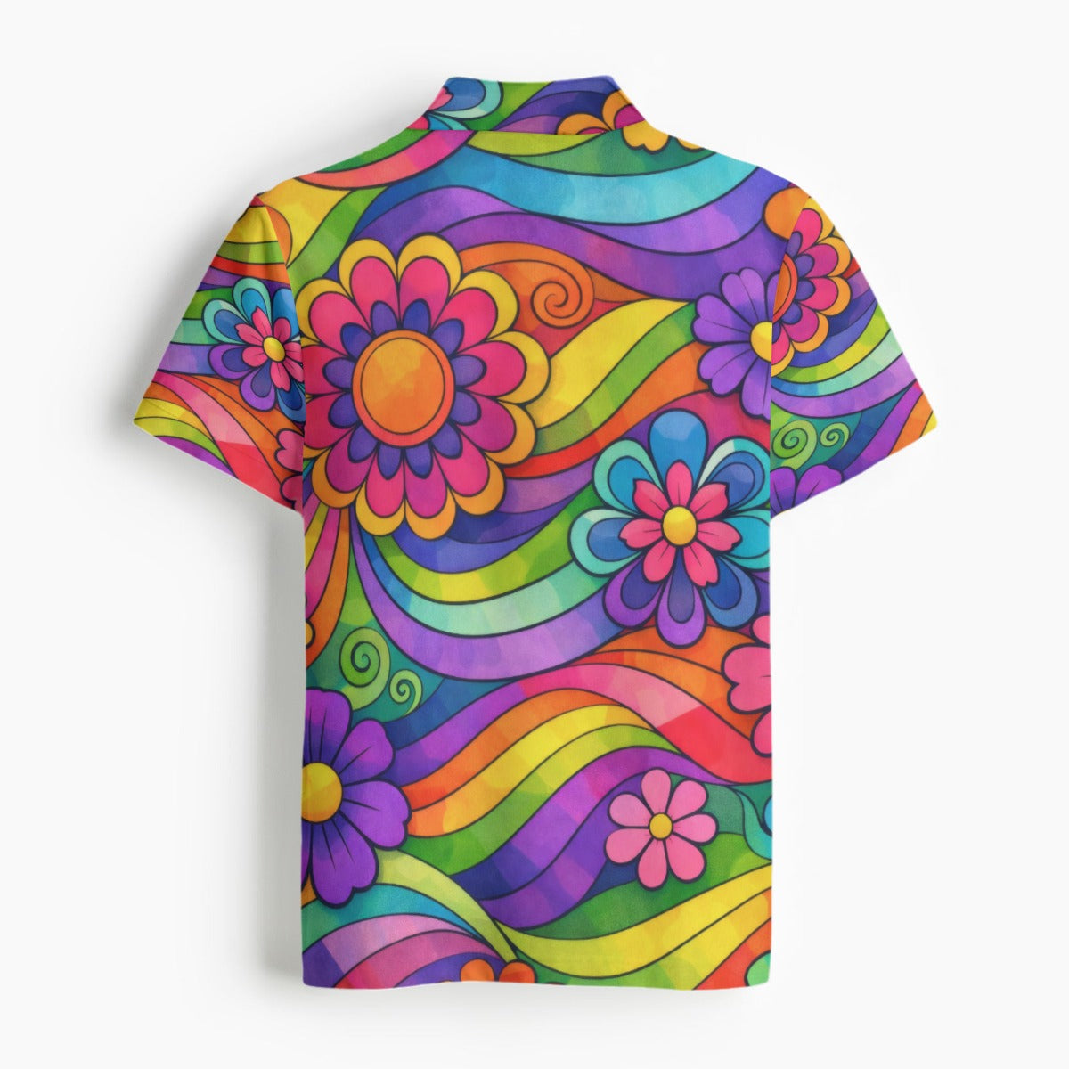 Rainbow Flower Power Polo Shirt