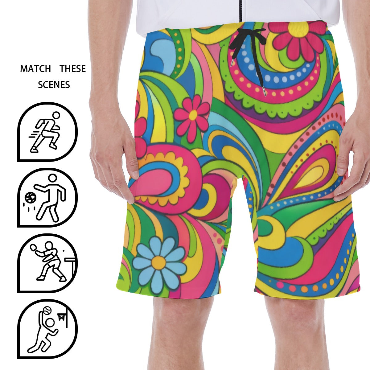 All-Over Print Men‘s Beach Shorts With Lining