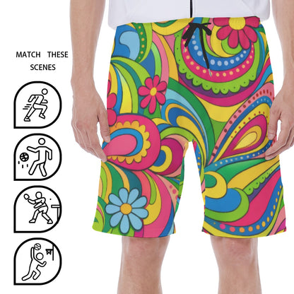 All-Over Print Men‘s Beach Shorts With Lining