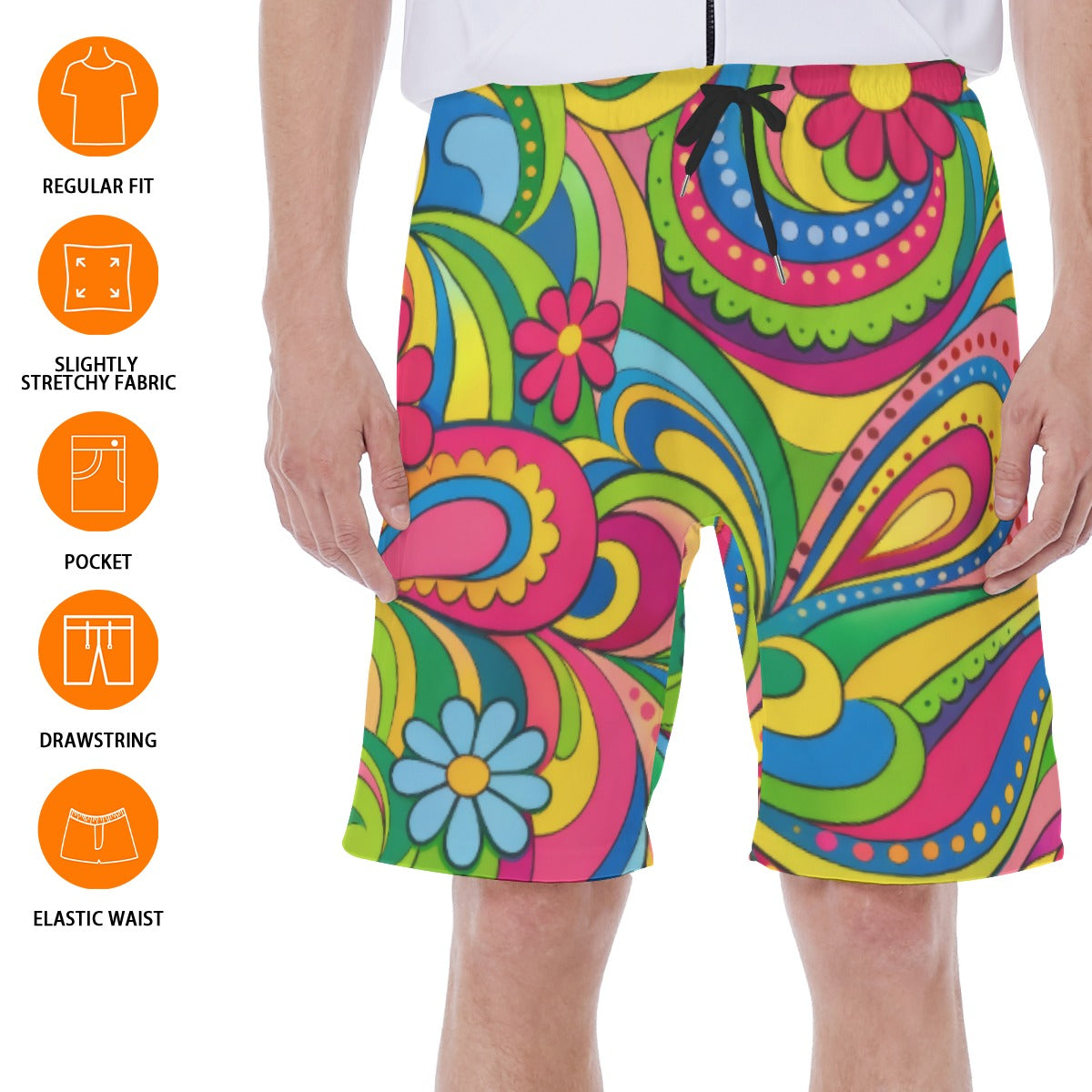 All-Over Print Men‘s Beach Shorts With Lining