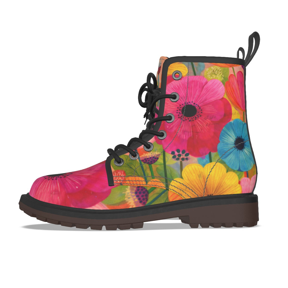 Bold Poppy Combat Boots