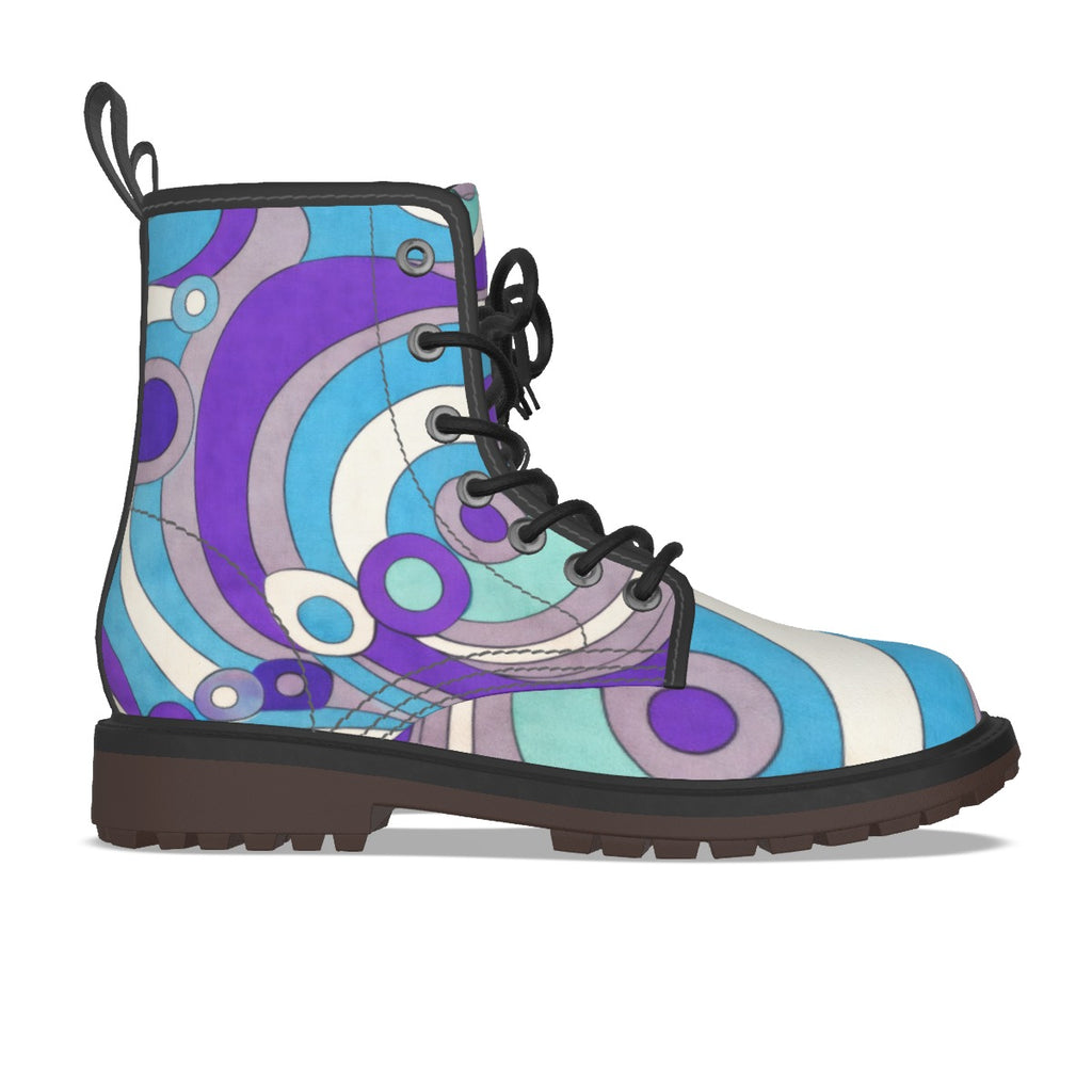 Swirl Op-Art Lace-Up Boots